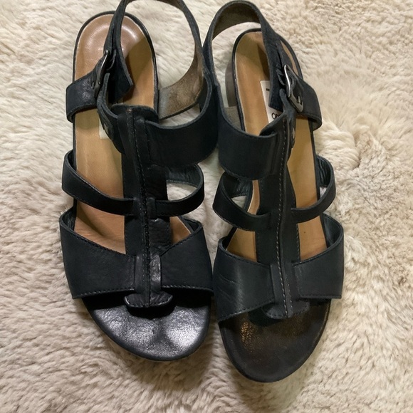 Paul Green Black Leather Strappy Ankle Buckle Gladiator Sandal Womens Size 8 - Picture 3 of 15